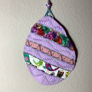 Boutique: Colorful Quilted Easter egg wall hanging. Large size